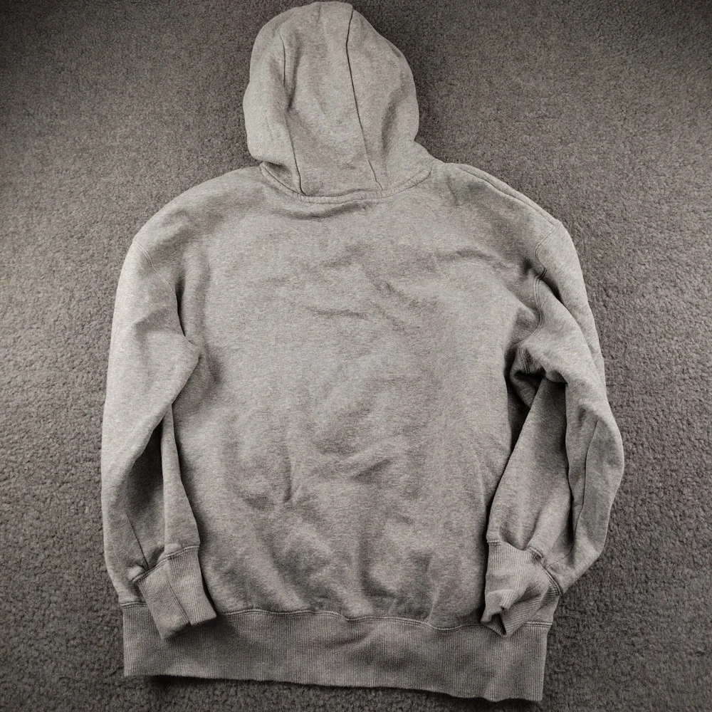 Nike Hoodie Mens Large Center Swoosh Grey Cotton Fleece Pullover EUC